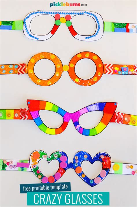 printable crazy glasses template.